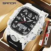 cheap Digital Watches-SANDA Men Digital Watch Creative Large Dial Outdoor Sports Luminous Stopwatch Alarm Clock Countdown Silicone Gel Silicone Watch