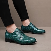 abordables Chaussures Derby-Chaussures habillées pour hommes en similicuir orange à motif crocodile – chaussures de ville et de mariage pour messieurs modernes