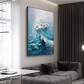 cheap Landscape Paintings-Handmade Oil Painting Hand Painted Vertical Abstract Landscape Modern Rolled Canvas (No Frame)