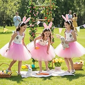 abordables Costume d'Animal-Tutu Robe Animal Lapin lapin de Pâques Robes Drôle Enfant Fille Halloween Pâques Carnaval Soirée Déguisements d'Halloween faciles Se déguiser