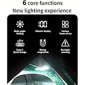 levne Camping Lights &amp;amp; Lucerny-Skládací LED kempingová světla dobíjecí, LED kempingová lucerna se 6 režimy osvětlení, přenosná svítilna, multifunkční stanová světla pro kempování, turistiku, rybaření, nouzové situace