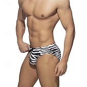 ieftine Costume de baie și pantaloni scurți de plajă-Bărbați Pantaloni Scurți de Înot Boxeri înot Slipi înot Dungi de Zebră Cordon Uscare rapidă Elastic Respirabil Costume de Baie Pantaloni Surfing Sporturi Acvatice  Înot Vară