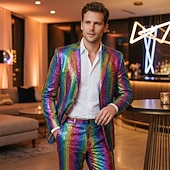 economico Cime-Disco Anni '80 Abiti Completi &amp; Blazer Blazer con Colletto a Revers Disco Costume Per uomo Mascherata Club Feste Parata dell'Orgoglio Adulti Cappotto Tutte le stagioni