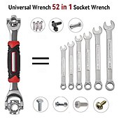 Недорогие Измерительные приборы-Многофункциональный гаечный ключ с 52 функциями — незаменимый инструмент для ремонта автомобилей и велосипедов.