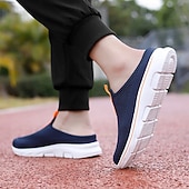 voordelige Herenklompen &amp; instappers-Marineblauwe instapsneakers van mesh voor heren – lichtgewicht, ademende wandelschoenen voor dagelijks gebruik.