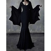 Χαμηλού Κόστους Γυναικείες Στολές-Walpurgis Night Φορέματα Φόρεμα αποκριών Μάγος Μορτίσια Άνταμς Οικογένεια Άνταμς Πανκ &amp; Γκόθικ Ενηλίκων Γυναικεία Απόκριες Πάρτι / Βράδυ Ντύνομαι