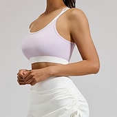 abordables Soutien-Gorges de Sport-Femmes Soutien Moyen Débardeur Rembourré Brassières et Soutiens-gorge/Sport Mince ​Brassière Soutien-Gorge Rembourré Salle de sport Exercice Course Léger Élastique Respirant Noir Jaune Violet Couleur