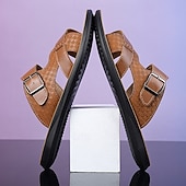 cheap Casual Sandals-Men's Faux Leather Buckle Sandals, Stylish and Comfortable for Resort Wear and Outdoor Events