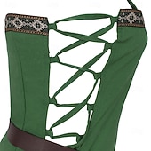 ieftine Rochie-Retro / vintage Medieval Renascentist Lung Rochii Curea în Talie Viching Costume de fancy Pentru femei Viching Halloween Carnaval Târgul Renașterii LARP Petrecere cu tematică retro Adulți Rochie