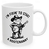 economico Tazze e tazzine-Tazza regalo divertente, sto per iniziare una festa, divertente rana western, tazza da caffè unica per gli amanti del western e della campagna.