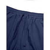 preiswerte Heim-Herren Leinenhosen Hose Sommerhose Kordelzug Elastischer Bund Gerader Schnitt Einfach Komfort Atmungsaktiv Volle Länge Lässig Täglich Ferien Urlaub Mode Schwarz Weiß Unelastisch