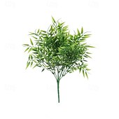 tanie Rośliny sztuczne i zieleń-6 wiązek sztucznych liści bambusa, sztuczne kwiaty z tworzywa sztucznego do dekoracji wnętrz, kompozycja stołowa do salonu i ogrodu