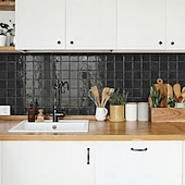 abordables Pegatinas de pared-Paquete de 10 paneles decorativos de pared 3D, azulejos de vinilo vintage de epoxi para salpicadero de cocina, adhesivos autoadhesivos despegables, aptos para cocinas, baños, lavanderías y vehículos