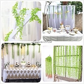 levne Umělé rostliny a zeleň-10 ks umělých vinných rév, závěsný břečťan, umělá smuteční vrba, zeleň, listy, plastové rostliny, umělá vinná réva, pro vnitřní a venkovní nástěnné košíky, svatební dekorace, hostina