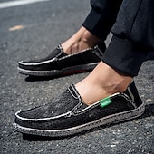 preiswerte Slipper Schuhe-Graue Herren-Slipper aus Canvas, leichte und bequeme Loafer für den täglichen Weg zur Arbeit, Wochenendausflüge und den Alltag.