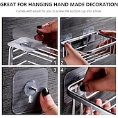 رخيصةأون خطاف-خطافات لاصقة بدون حفر، 20 قطعة من علاقات الصور بدون مسامير، خطافات جدارية لاصقة للتعليق، خطافات لولبية للتثبيت على الحائط، للتعليق على الحائط بدون مسامير للمطبخ والحمام والمنزل