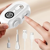 Недорогие Личный уход и здоровье-Электрическая пилочка для ногтей 4-в-1 с аккумулятором и светодиодной подсветкой, питанием от USB, обеспечивает салонное качество, имеет 2 скорости и подходит для женщин, мужчин, взрослых и пожилых