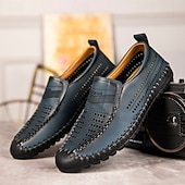 Недорогие Туфли-слипоны для повседневной носки-Мужские зеленые повседневные слипоны из искусственной кожи, удобная и дышащая обувь для отдыха на пляже и летнего расслабления.