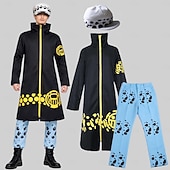 billiga Animekostymer-Havsäventyrare Pirat Trafalgar lag Stråhattpirat Animé Byxa Cosplay-kostym Kappa Cosplay-kostymer Byxor Kappa Hatt Till Herr Vuxna