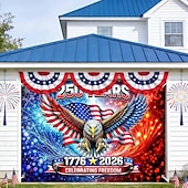 cheap 250th Anniversary-U.S. 250th Anniversary Garage Door Cover Decoration, 4th of July Eagle Photograph Backdrop America 1776-2026 USA Banner for Independence Day Patriotic Decor