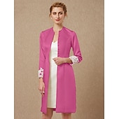 رخيصةأون يلف الأم-كم طويل معاطف / جواكيت دانتيل / ساتان زفاف / حفل / مساء مشد نسائي مع دانتيل / زينة / زر