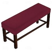 abordables Funda para silla de comedor-Funda elástica para banco, funda larga elástica para comedor, extremo de cama, banco de piano, entrada, banco para zapatos