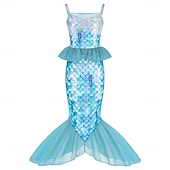  sereia Princesa sereia Vestidos Fantasia de festa temática Fantasias for Para Meninas Crianças Carnaval Baile de Máscaras Festa Feriado