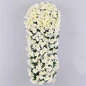 voordelige Kunstbloemen-2 stuks levendige kunstmatige hangende orchideeën, nep viooltjesranken als wanddecoratie, plastic hangende bloemen voor binnen, woonkamer, tuin of balkon