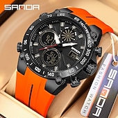 זול שעונים דיגיטלים-SANDA גברים שעון דיגיטלי מינימליסטי רטרו וינטג ' פאר ספורטיבי זורח שעון עצר Alarm Clock ספירה לאחור ג'ל סיליקון שעון