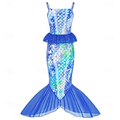  sereia Princesa sereia Vestidos Fantasia de festa temática Fantasias for Para Meninas Crianças Carnaval Baile de Máscaras Festa Feriado