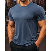 abordables Camisetas y Tops de Correr-Hombre Color sólido Camiseta Running Camiseta Compresión Camisa atlética Top deportivo Verano Manga Corta Secado rápido Dispersor de humedad Transpirable Entrenamiento de gimnasio Paseo Correr Azul