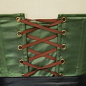 Недорогие Наряды-Набор Средневековый Эпоха возрождения маскарадный В пол Платья Наручи Броня плечей с аксессуарами Без рукавов Эльф фея Маскарадный костюм Жен. Хэллоуин Карнавал