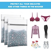 お買い得  ランドリーバッグ＆洗濯物入れ-デリケートな衣類用のハニカムメッシュランドリーバッグ6個パック - ブラジャー、ランジェリー、靴下、ベビー服用の12x16インチミディアム洗濯バッグ - ジッパー開閉でデリケートな衣類を優しく洗います。