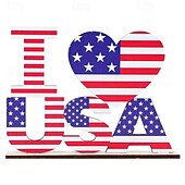  5-pakning uavhengighetsdag, USAs nasjonaldag, tredekorasjoner til bordplater med bokstaver, viktig høytid for amerikansk frigjøring