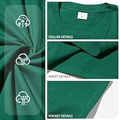 tanie podstawowe koszulki-Męskie Koszulki Koszulka 100% bawełny Krótki rękaw Półgolf Lato Wiosna Jednokolorowe Równina Dzianina Urlop Zabytkowe Podstawowy Gładkie Codzienny Dom Na zewnątrz Czarny Biały Rumiany róż Top Tee dla