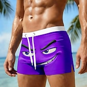 billiga Retro Vintage &amp; Etik-Herr 3D Print 3D-seriefigur Le ansikte Badshorts Boardshorts Medium Midja Hawaiisk Rolig Strandsemester Snörning med meshfoder Elastisk midja Designer Kläder