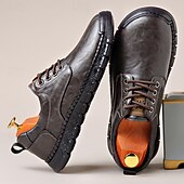 preiswerte Lässige Schnürschuhe-Braune Herren-Freizeitschuhe, atmungsaktives Obermaterial mit Schnürdetails, bequeme Stützsohle, perfekt für Büro, Freizeit und Alltag