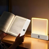 baratos Luzes de leitura-Luminária de leitura LED recarregável, transparente e plana, com 3 cores. &amp;Luzes de leitura com temporizador e intensidade ajustável para leitura noturna, luminária de painel para desenho com