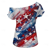  250-årsjubileum i USA Retro / vintage 1980erne T-skjorte Enskuldret Korte ermer Kostyme Dame 4. juli Uavhengighetsdagen Voksne T-Trøye