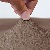 رخيصةأون غطاء كرسي-غطاء عثماني من جلد البولي يوريثان المقاوم للماء، أغطية كراسي مربعة صغيرة/كبيرة قابلة للتمدد، أغطية عثمانية مستطيلة الشكل بقاعدة مطاطية مانعة للانزلاق لمساند القدمين