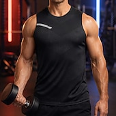 Недорогие Футболки и майки для бега-Муж. Однотонный Тренировочная майка Майка для бега Спортивный топ Лето Без рукавов Быстровысыхающий Влагоотводящие Дышащий Тренировка в тренажерном зале Прогулки Бег Темно-серый Черный Белый