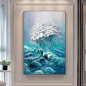 cheap Landscape Paintings-Handmade Oil Painting Hand Painted Vertical Abstract Landscape Modern Rolled Canvas (No Frame)