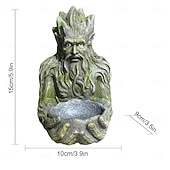 billiga Utomhusvägghängningar-forntida trädformad fågelmatare skulptur, nyckfull trädgubbe utomhus trädgårdsdekor med dold nyckelhålshängare, hartsmaterial, perfekt för fåglar, terrass innergård &amp;magisk trädgårdsgåva