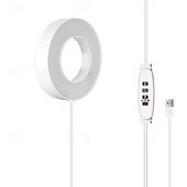 baratos Luz LED Ambiente-Luminária de cultivo LED circular com 1/2/3/4 LEDs, 48 LEDs, temporizador de 3/9/12 horas, 3 modos de cor, brilho ajustável, alimentação USB 5V, ideal para plantas de interior, hidroponia, hortaliças