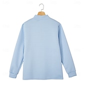 preiswerte Herren Klassisches Polo-Herren Waffel-Poloshirts Textur Lässig Viertelreißverschluss Langarm Mode Bequem Farbblock Reißverschluss Tasche Herbst Frühling &amp; Herbst Normale Passform Weiß Schwarz Blau Hellblau Dunkelgrau Purpur