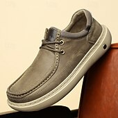 tanie Casualowe buty na sznurówki-szare, męskie trampki casualowe – lekkie i elastyczne, idealne do podróży, na co dzień i na przygody na świeżym powietrzu