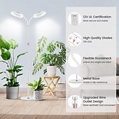 ieftine Lumini Reglabile LED-Lampă de creștere inelară cu două capete, de 6 inch, 3 moduri de culoare cu temporizator (3/9/12h), 10 niveluri reglabile, 168 LED-uri, înălțime reglabilă de 67 inch, spectru complet pentru plante de