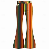 preiswerte Unterteile-Retro Vintage Boho 1970er Hose Schlaghosen Hippie Disco Hohe Taille Gestreift Kostüm Herren Halloween Karneval Musikfestival Retro-Mottoparty Erwachsene Hose