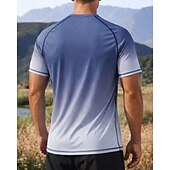 billiga Löpar-T-shirts och linnen-Herr Lutning T-shirt för jogging Kompressionströja Atletisk skjorta Sport topp Sommar Kortärmad Snabb tork Fuktabsorberande Andningsfunktion Gymträning Gång Joggning Blå Svart Himmelsblå Sportkläder