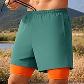 abordables Pantalones cortos de correr-Hombre Pantalones Cortos Running Pantalón Corto Short Running Pantalones cortos deportivos 2 en 1 con bolsillo para teléfono Bermudas Diario Exterior Deporte Verano Secado rápido Dispersor de humedad